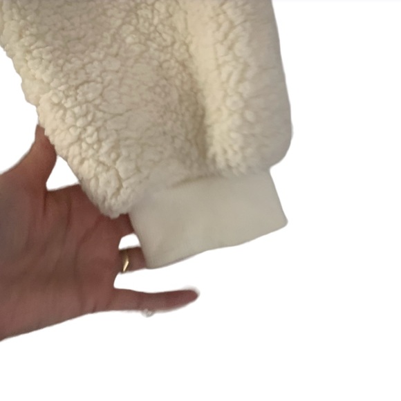 NEW Faux Sherpa Full Zip Chevron Colorblock Leopard Stripe Crew Neck Jacket S - Picture 6 of 8